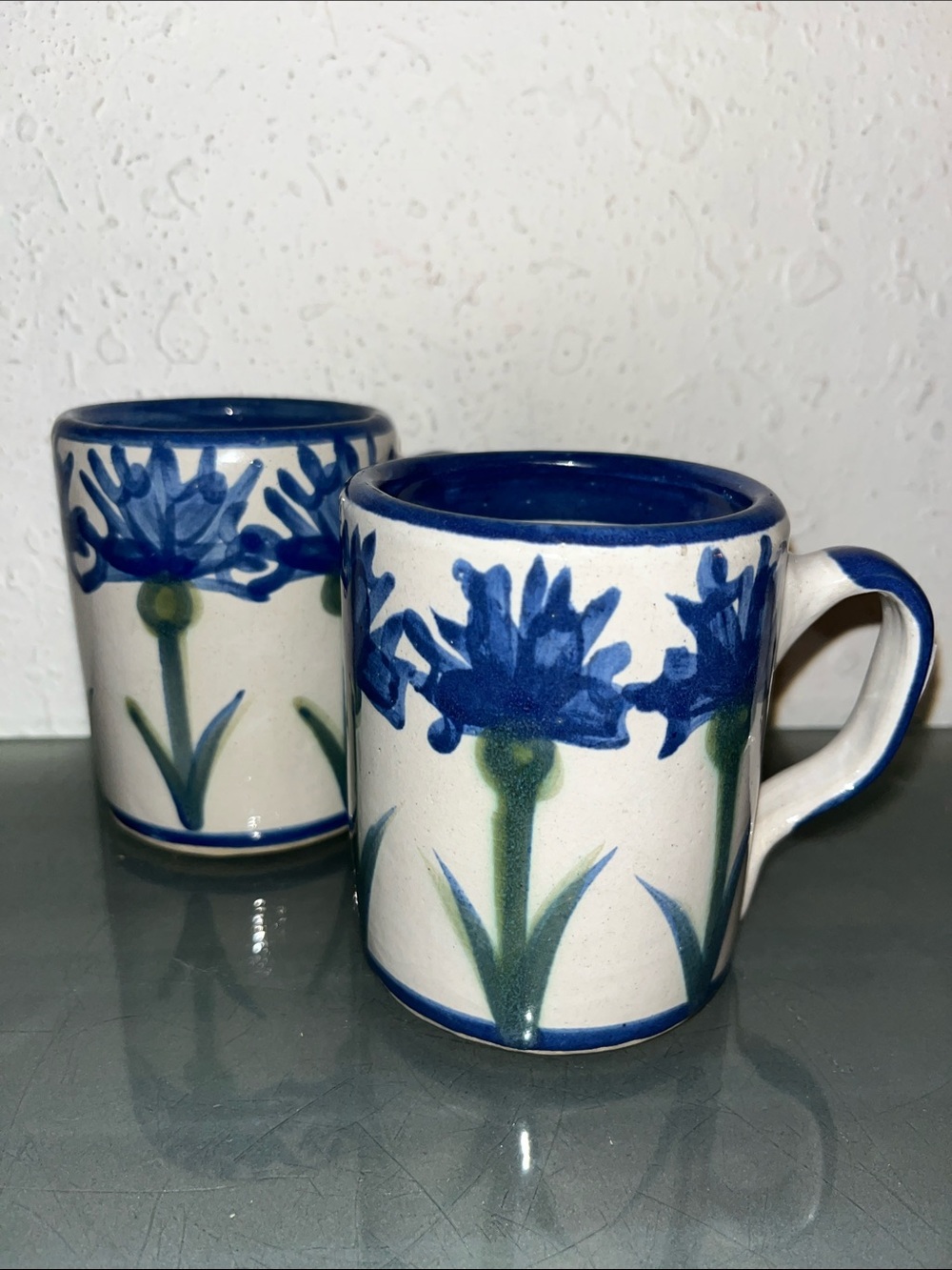 Bachelor Button by LOUISVILLE mugs set of 2 discontinued Cornflower